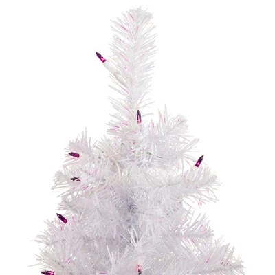Northlight 2' Pre-lit Rockport White Pine Artificial Christmas Tree, Purple Lights 2 Northlight 2' Pre-lit Rockport White Pine Artificial Christmas Tree, Purple Lights - Image 2