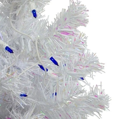 Northlight 2' Pre-lit White Iridescent Pine Artificial Christmas Tree - Blue Lights 1 Northlight 2' Pre-lit White Iridescent Pine Artificial Christmas Tree - Blue Lights
