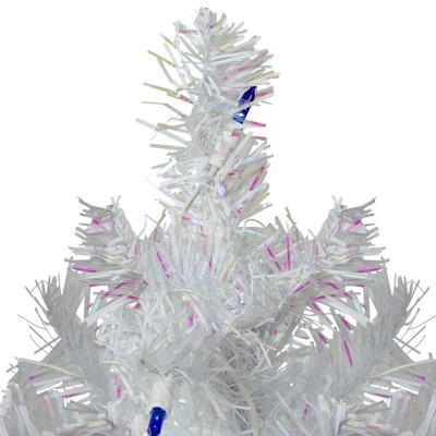 Northlight 2' Pre-lit White Iridescent Pine Artificial Christmas Tree - Blue Lights 2 Northlight 2' Pre-lit White Iridescent Pine Artificial Christmas Tree - Blue Lights - Image 2
