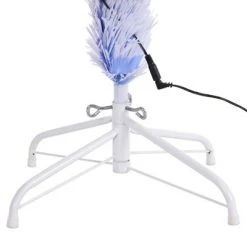 HOMCOM Pre-Lit Douglas Fir Artificial Christmas Tree with 230 Tips, 26 Fiber Optic Lights, White/Blue -Christmas Trees Sales Store unnamed file 506