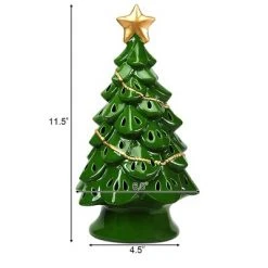 Costway 11.5''Pre-Lit Ceramic Christmas Tree Tabletop Lights Green -Christmas Trees Sales Store unnamed file 5087