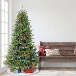 7.5ft Puleo Pre-Lit Full Fraser Fir Artificial Christmas Tree Clear Lights