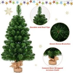 Costway 3Ft Artificial PVC Christmas Tree Tabletop Season Decoration -Christmas Trees Sales Store unnamed file 5145
