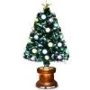 Costway 3Ft Pre-Lit Fiber Optical Firework Christmas Tree Gold Top Star