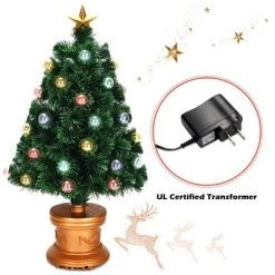 Costway 3Ft Pre-Lit Fiber Optical Firework Christmas Tree Gold Top Star -Christmas Trees Sales Store unnamed file 5153