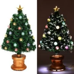 Costway 3Ft Pre-Lit Fiber Optical Firework Christmas Tree Gold Top Star -Christmas Trees Sales Store unnamed file 5154