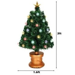 Costway 3Ft Pre-Lit Fiber Optical Firework Christmas Tree Gold Top Star -Christmas Trees Sales Store unnamed file 5156