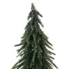 Northlight 14" Green Glitter Weeping Mini Pine Christmas Tree in Burlap Covered Vase - Unlit