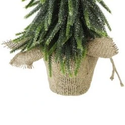 Northlight 14" Green Glitter Weeping Mini Pine Christmas Tree in Burlap Covered Vase - Unlit 5 Northlight 14" Green Glitter Weeping Mini Pine Christmas Tree in Burlap Covered Vase - Unlit -Christmas Trees Sales Store unnamed file 5192