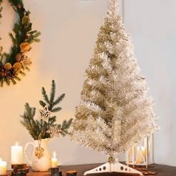 Costway 3FT Silver Tinsel Christmas Tree Unlit Artificial Plastic 11 Costway 3FT Silver Tinsel Christmas Tree Unlit Artificial Plastic -Christmas Trees Sales Store unnamed file 5200