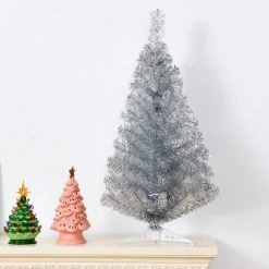 Costway 3FT Silver Tinsel Christmas Tree Unlit Artificial Plastic 12 Costway 3FT Silver Tinsel Christmas Tree Unlit Artificial Plastic -Christmas Trees Sales Store unnamed file 5201