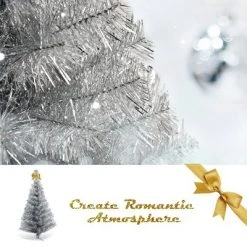 Costway 3FT Silver Tinsel Christmas Tree Unlit Artificial Plastic 15 Costway 3FT Silver Tinsel Christmas Tree Unlit Artificial Plastic -Christmas Trees Sales Store unnamed file 5204