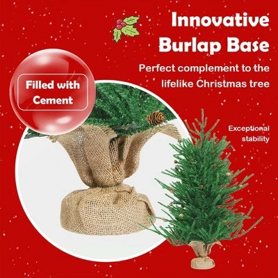 Costway 36''Christmas Tree Artificial Unlit 30 Pine Cones Burlap Base 5 Costway 36''Christmas Tree Artificial Unlit 30 Pine Cones Burlap Base - Image 5