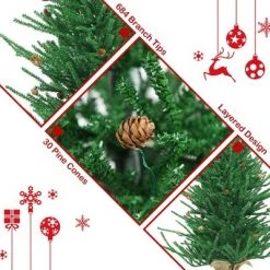 Costway 36''Christmas Tree Artificial Unlit 30 Pine Cones Burlap Base 14 Costway 36''Christmas Tree Artificial Unlit 30 Pine Cones Burlap Base -Christmas Trees Sales Store unnamed file 5229