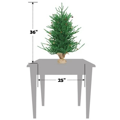 Costway 36''Christmas Tree Artificial Unlit 30 Pine Cones Burlap Base 8 Costway 36''Christmas Tree Artificial Unlit 30 Pine Cones Burlap Base - Image 8