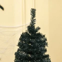 HOMCOM Artificial Christmas Tree with Stand, Xmas Pencil Tree with Halloween Style, Holiday Home Indoor Decoration for Party, Black -Christmas Trees Sales Store unnamed file 528