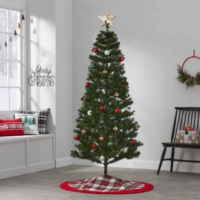 7' Unlit Slim Alberta Artificial Christmas Tree - Wondershop™ 1 7' Unlit Slim Alberta Artificial Christmas Tree - Wondershop™