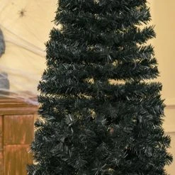 HOMCOM Artificial Christmas Tree with Stand, Xmas Pencil Tree with Halloween Style, Holiday Home Indoor Decoration for Party, Black -Christmas Trees Sales Store unnamed file 530
