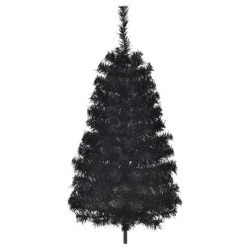 HOMCOM Artificial Christmas Tree with Stand, Xmas Pencil Tree with Halloween Style, Holiday Home Indoor Decoration for Party, Black -Christmas Trees Sales Store unnamed file 532