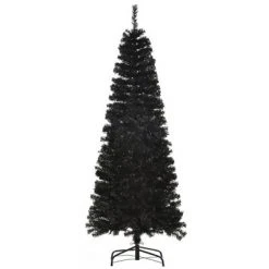 HOMCOM Artificial Christmas Tree with Stand, Xmas Pencil Tree with Halloween Style, Holiday Home Indoor Decoration for Party, Black -Christmas Trees Sales Store unnamed file 535
