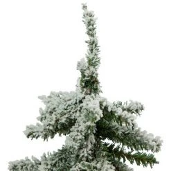 Northlight 15" Potted Flocked Downswept Mini Village Pine Medium Artificial Christmas Tree, Unlit -Christmas Trees Sales Store unnamed file 5359