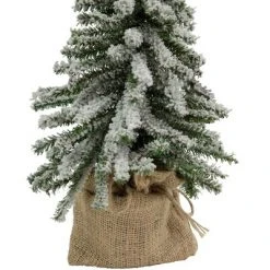Northlight 15" Potted Flocked Downswept Mini Village Pine Medium Artificial Christmas Tree, Unlit -Christmas Trees Sales Store unnamed file 5360