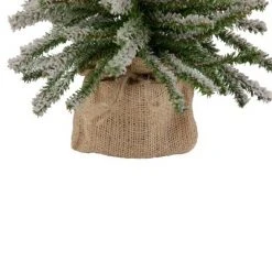 Northlight 18" Potted Flocked Downswept Mini Village Pine Medium Artificial Christmas Tree - Unlit -Christmas Trees Sales Store unnamed file 5381