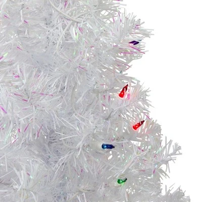 Northlight 2' Pre-Lit Medium White Iridescent Pine Artificial Christmas Tree - Multicolor Lights 1 Northlight 2' Pre-Lit Medium White Iridescent Pine Artificial Christmas Tree - Multicolor Lights