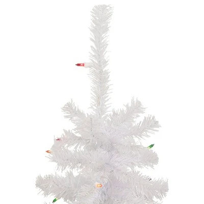 Northlight 2' Lighted Woodbury White Pine Slim Artificial Christmas Tree, Multi Lights 2 Northlight 2' Lighted Woodbury White Pine Slim Artificial Christmas Tree, Multi Lights - Image 2