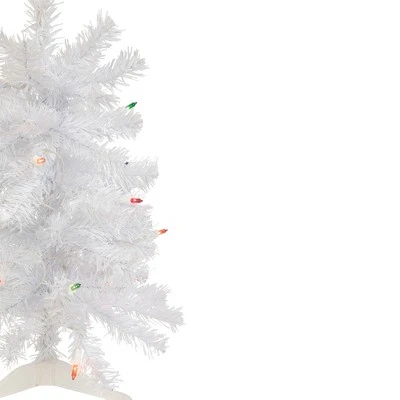 Northlight 2' Lighted Woodbury White Pine Slim Artificial Christmas Tree, Multi Lights 3 Northlight 2' Lighted Woodbury White Pine Slim Artificial Christmas Tree, Multi Lights - Image 3