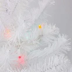 Northlight 2' Pre-Lit Medium Snow White Artificial Christmas Tree - Multicolor Lights