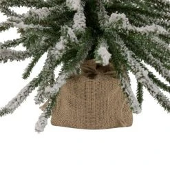 Northlight 2' Potted Flocked Downswept Mini Village Pine Medium Artificial Christmas Tree - Unlit -Christmas Trees Sales Store unnamed file 5431
