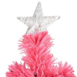 HOMCOM 6ft Tall Fir Artificial Christmas Tree with Realistic Branches, 230 Multi-Color Fiber Optic LED Lights and 230 Tips, Pink -Christmas Trees Sales Store unnamed file 544
