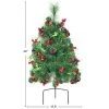 Costway Set of 2 24in Battery Powered Pre-lit Pathway Christmas Trees Outdoor Decoration