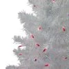 Northlight 3' Pre-Lit Slim White Iridescent Pine Artificial Christmas Tree - Pink Lights