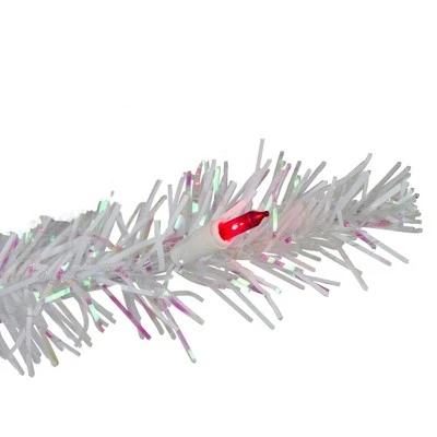 Northlight 3' Pre-Lit Slim White Iridescent Pine Artificial Christmas Tree - Pink Lights 3 Northlight 3' Pre-Lit Slim White Iridescent Pine Artificial Christmas Tree - Pink Lights - Image 3
