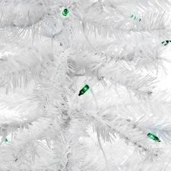 Northlight 3' Pre-Lit Woodbury White Pine Slim Artificial Christmas Tree, Green Lights