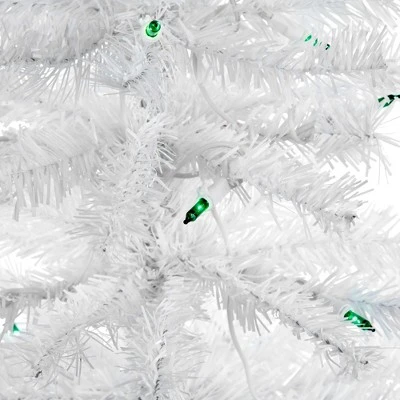 Northlight 3' Pre-Lit Woodbury White Pine Slim Artificial Christmas Tree, Green Lights 1 Northlight 3' Pre-Lit Woodbury White Pine Slim Artificial Christmas Tree, Green Lights