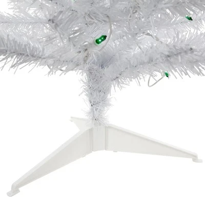 Northlight 3' Pre-Lit Woodbury White Pine Slim Artificial Christmas Tree, Green Lights 2 Northlight 3' Pre-Lit Woodbury White Pine Slim Artificial Christmas Tree, Green Lights - Image 2