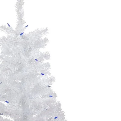 Northlight 3' Pre-Lit Woodbury White Pine Slim Artificial Christmas Tree, Blue Lights 2 Northlight 3' Pre-Lit Woodbury White Pine Slim Artificial Christmas Tree, Blue Lights - Image 2