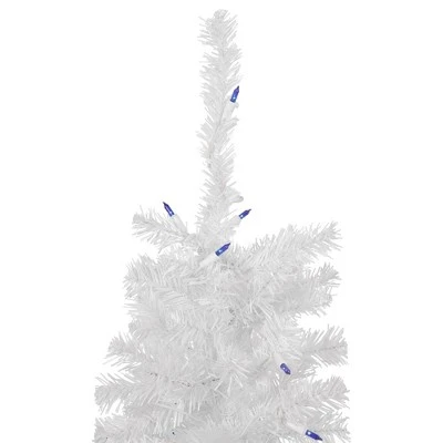 Northlight 3' Pre-Lit Woodbury White Pine Slim Artificial Christmas Tree, Blue Lights 3 Northlight 3' Pre-Lit Woodbury White Pine Slim Artificial Christmas Tree, Blue Lights - Image 3