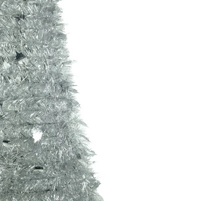 Northlight 4' Silver Tinsel Pop-Up Artificial Christmas Tree, Unlit 3 Northlight 4' Silver Tinsel Pop-Up Artificial Christmas Tree, Unlit - Image 3