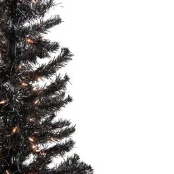 Northlight 4' Pre-Lit Black Artificial Tinsel Christmas Tree, Clear Lights -Christmas Trees Sales Store unnamed file 5536