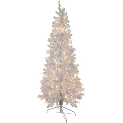 Northlight 3' Pre-Lit Woodbury White Pine Slim Artificial Christmas Tree, Clear Lights 1 Northlight 3' Pre-Lit Woodbury White Pine Slim Artificial Christmas Tree, Clear Lights