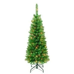 National Tree Company Pre-Lit Pencil Rowan Hinged Artificial Christmas Tree Multicolor Lights 7 National Tree Company Pre-Lit Pencil Rowan Hinged Artificial Christmas Tree Multicolor Lights -Christmas Trees Sales Store unnamed file 5587