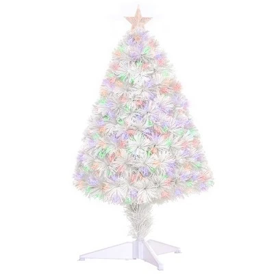 HOMCOM Pre-Lit Douglas Fir Tabletop Artificial Christmas Tree with 85 Branches and Fiber Optic LED Lights 32" Tall 3 HOMCOM Pre-Lit Douglas Fir Tabletop Artificial Christmas Tree with 85 Branches and Fiber Optic LED Lights 32" Tall - Image 3