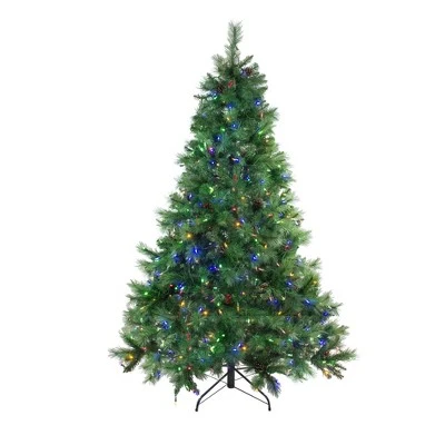 Northlight 6.5' Prelit Artificial Christmas Tree Full Denali Mixed Pine - Multi-Color LED Lights 1 Northlight 6.5' Prelit Artificial Christmas Tree Full Denali Mixed Pine - Multi-Color LED Lights