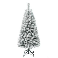National Tree Company Unlit Flocked Acacia Hinged Artificial Christmas Tree -Christmas Trees Sales Store unnamed file 5620