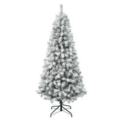National Tree Company Unlit Flocked Acacia Hinged Artificial Christmas Tree -Christmas Trees Sales Store unnamed file 5621