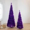 Northlight 6' Purple Tinsel Pop-Up Artificial Christmas Tree, Unlit
